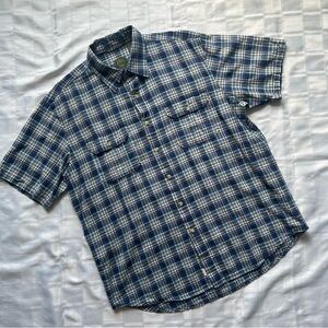 Timberland Casual Button up Short Sleeved Linen Blend Top